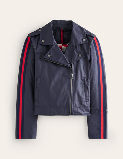 Biker-Wachsjacke-Navy