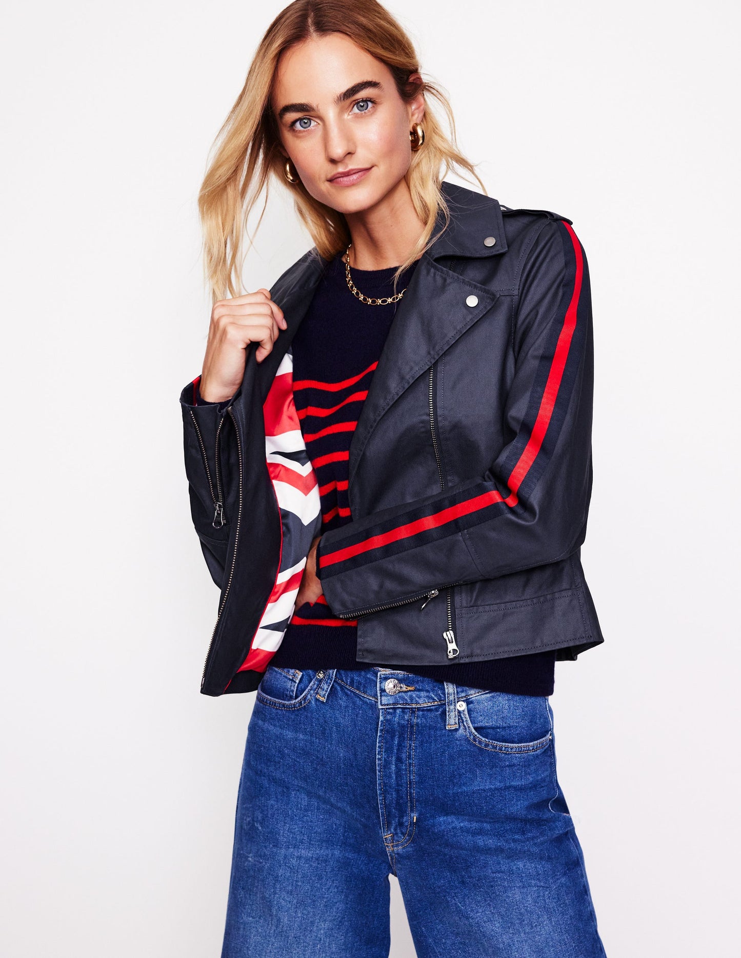 Biker-Wachsjacke-Navy