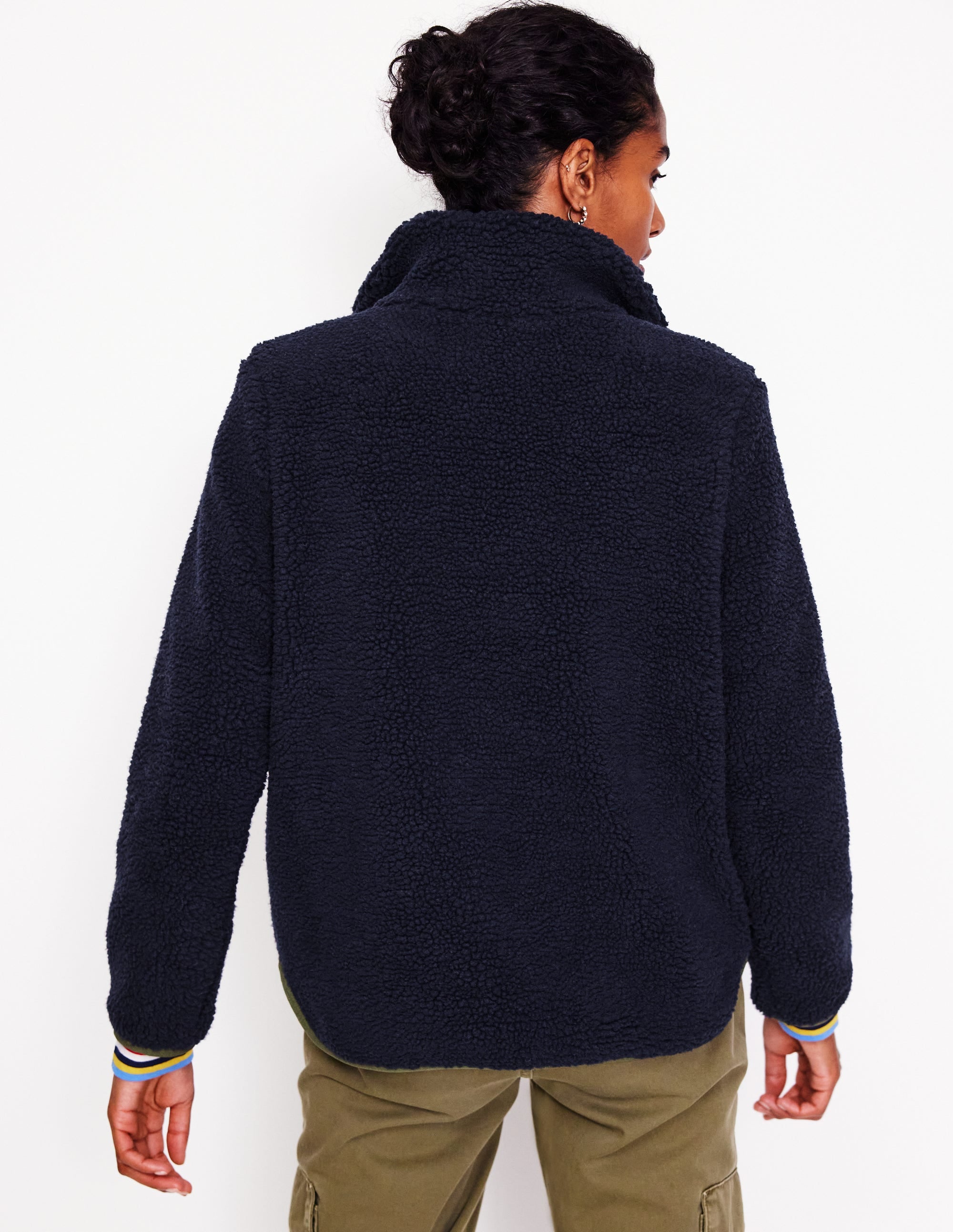 Veste polaire Truro en borg-Bleu Marine, Petits Pois - Image 3