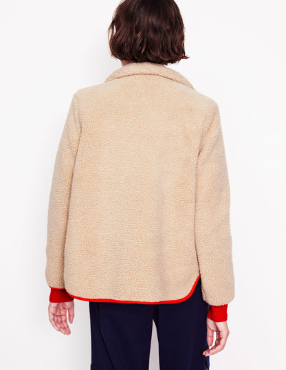 Truro Teddyfell-Fleecejacke-Beige