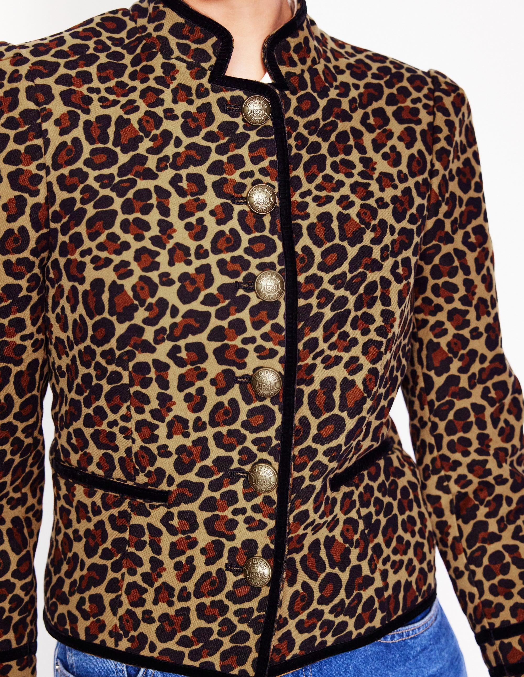 Veste Cambridge style militaire-Cœurs folk rouge rockabilly - Image 2