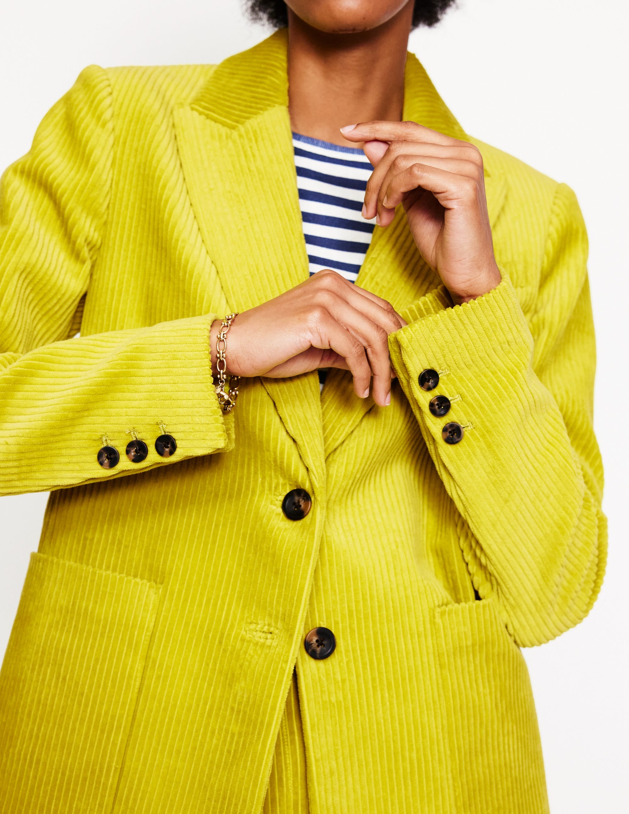 Blazer décontracté en velours côtelé-Kiwi - Image 2