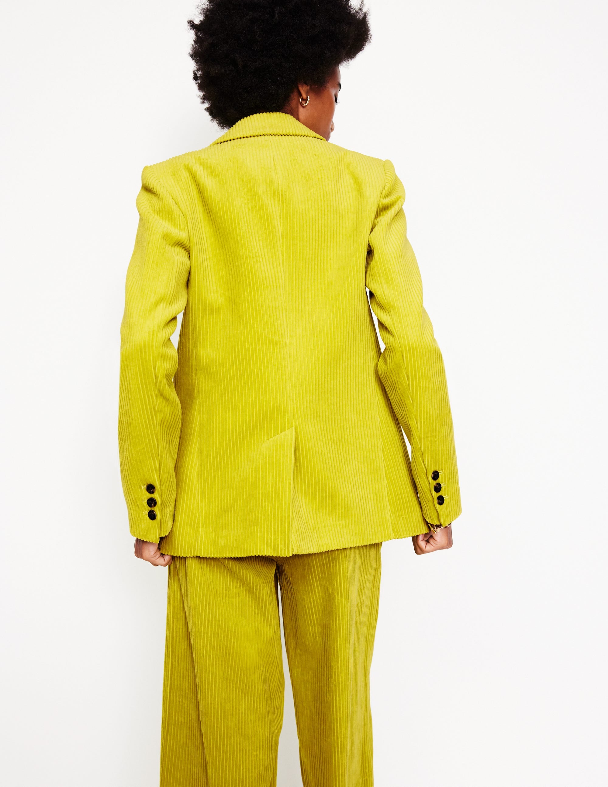 Blazer décontracté en velours côtelé-Kiwi - Image 3