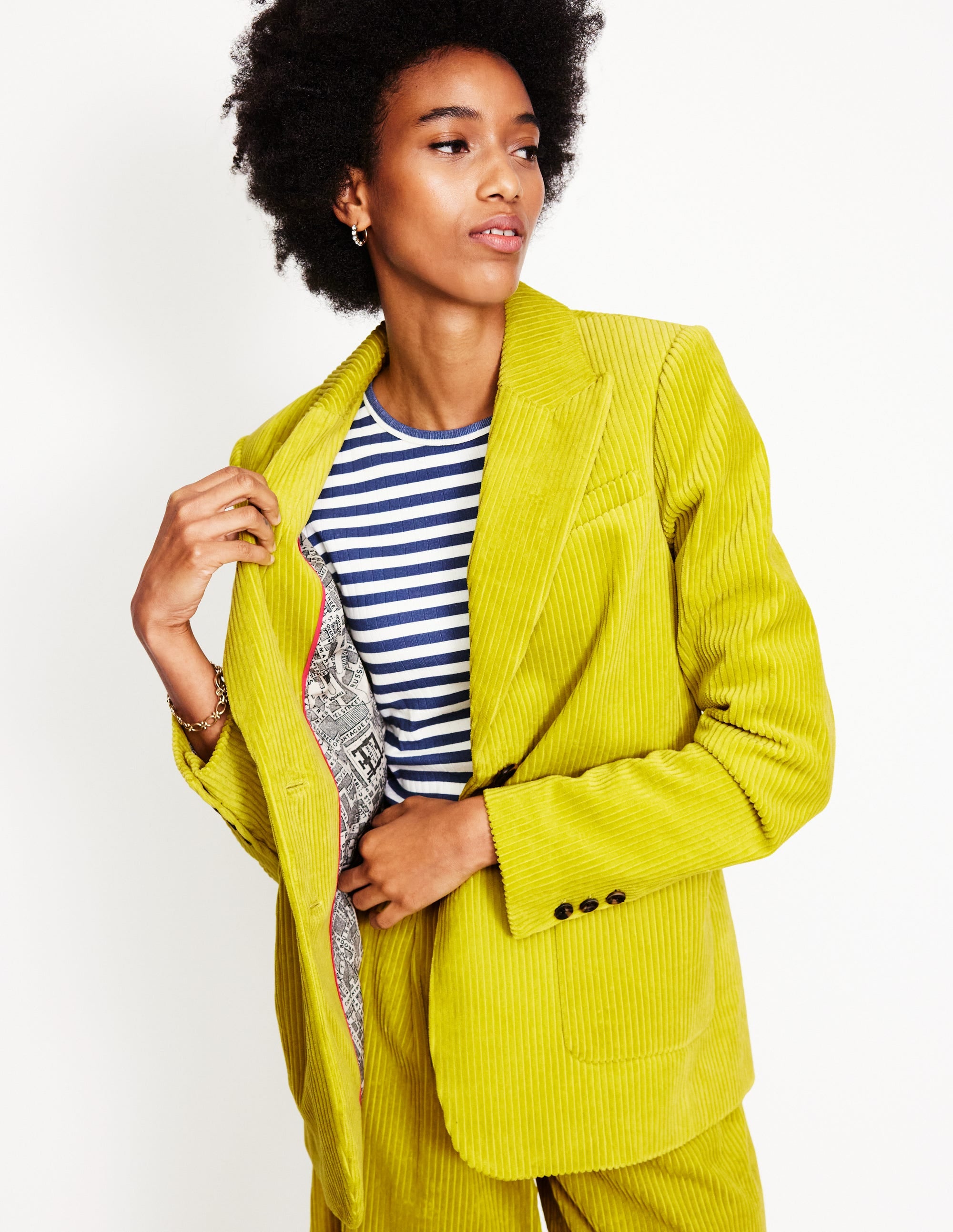 Blazer décontracté en velours côtelé-Kiwi - Image 4