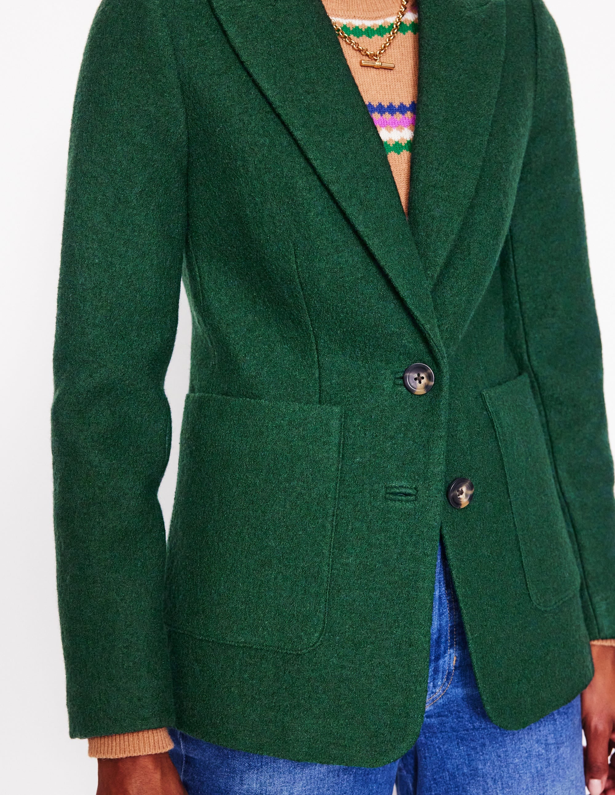 Texturierter Marylebone Blazer-Dunkelgrün - Image 2