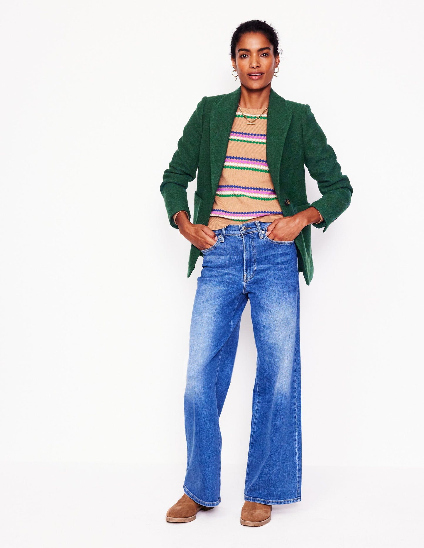 Texturierter Marylebone Blazer-Dunkelgrün