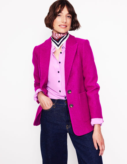 Texturierter Marylebone Blazer-Magenta