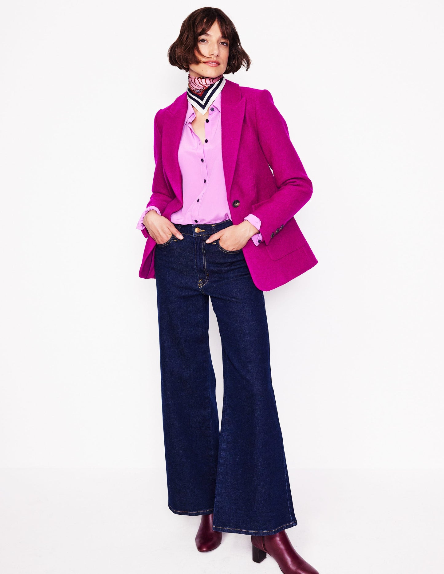 Texturierter Marylebone Blazer-Magenta