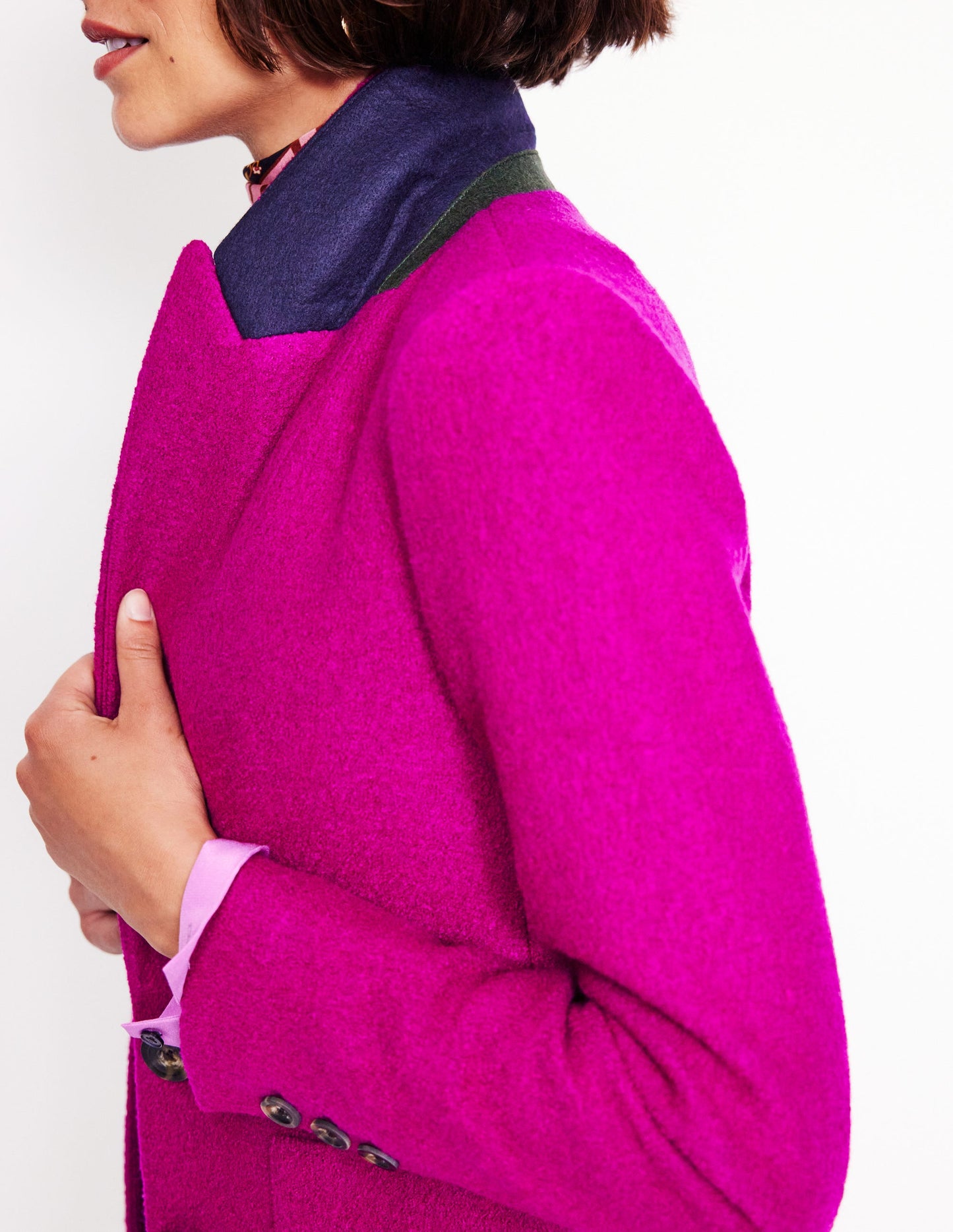 Texturierter Marylebone Blazer-Magenta