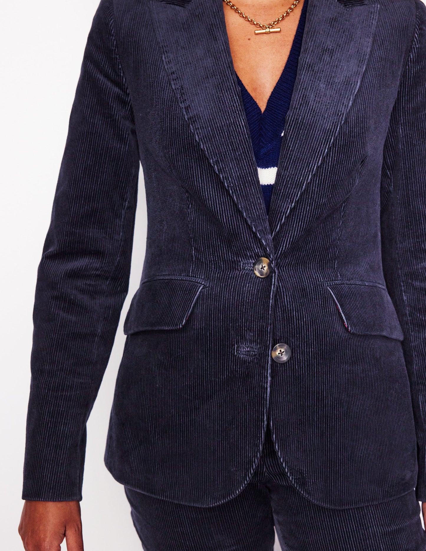 Marylebone Cord-Blazer-Aqua Marine Marl