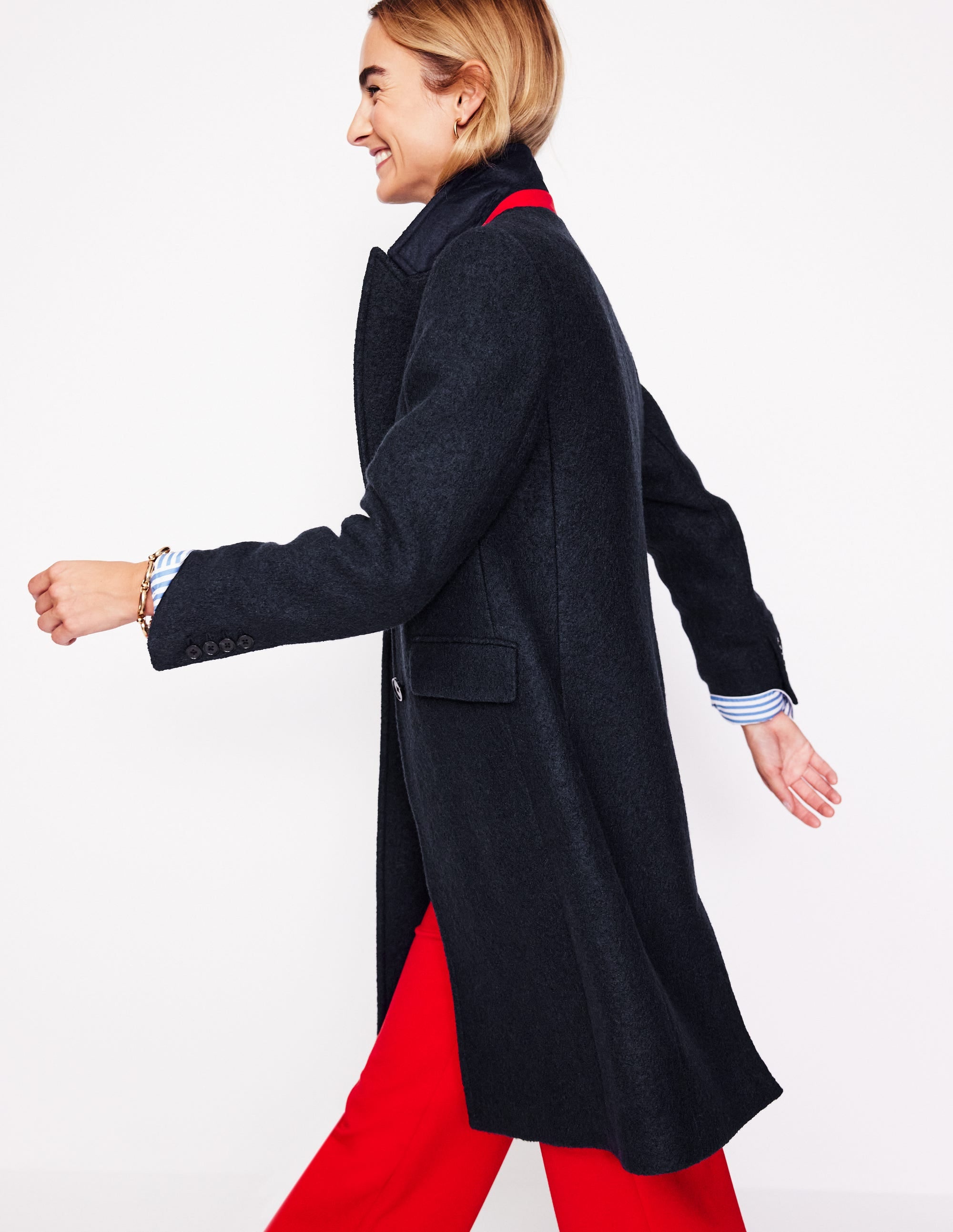 Manteau Chichester texturé-Bleu Marine, Petits Pois - Image 1