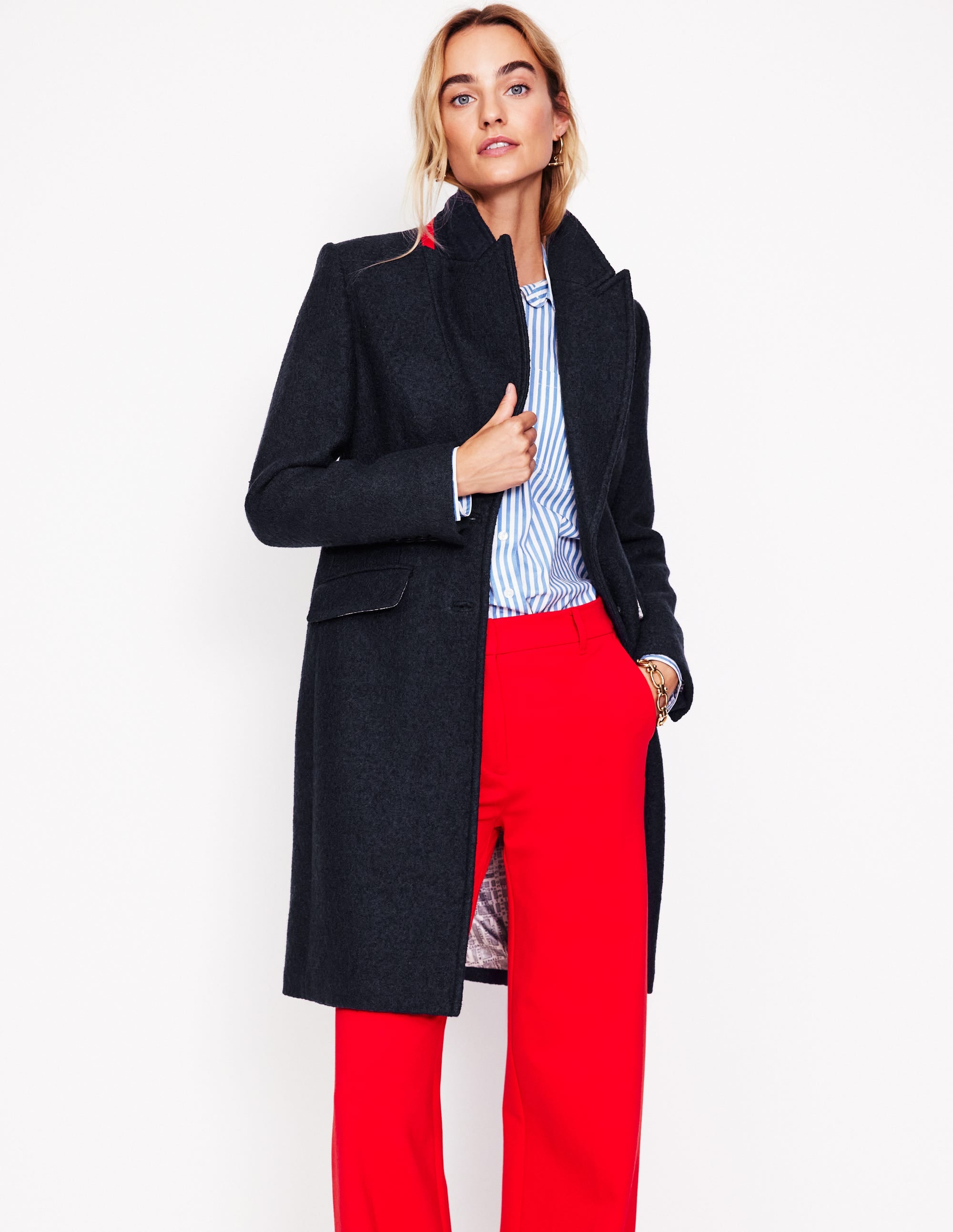 Manteau Chichester texturé-Bleu Marine, Petits Pois - Image 2