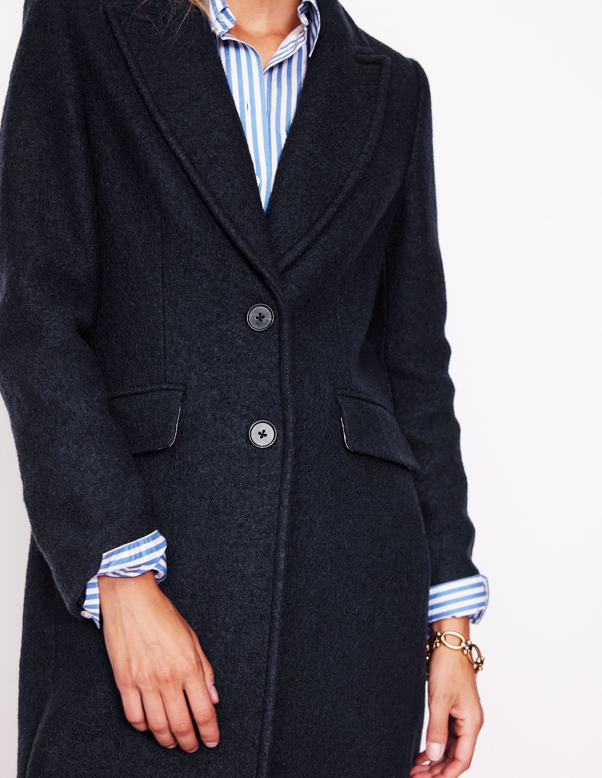 Manteau Chichester texturé-Bleu Marine, Petits Pois - Image 3
