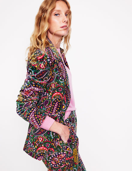 Marylebone Blazer aus Samt-Tiger Blume