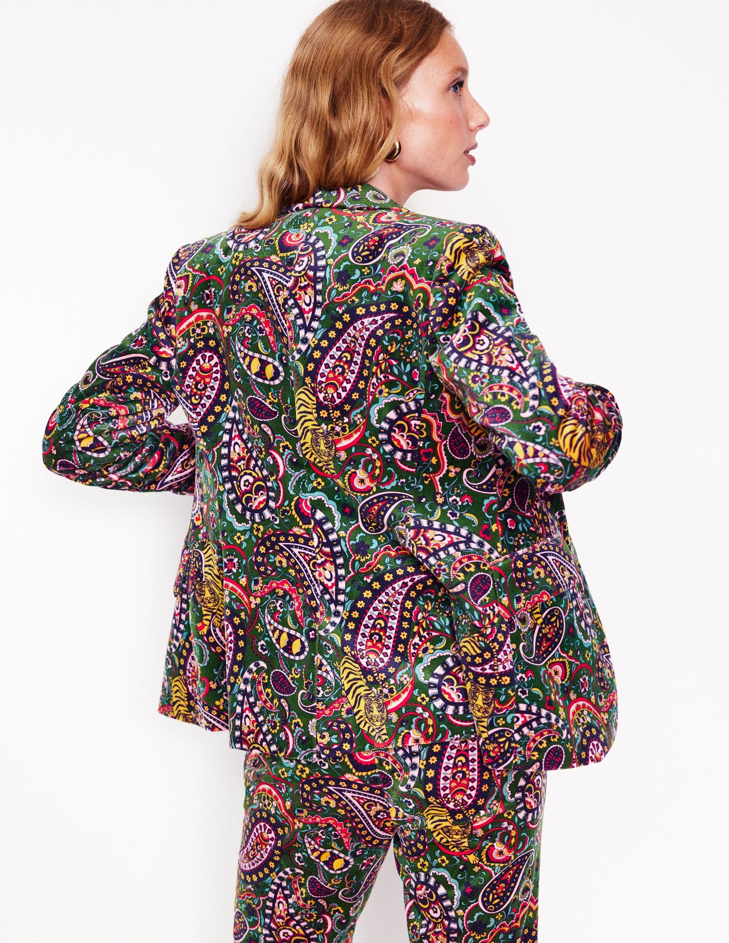 Marylebone Blazer aus Samt-Tiger Blume