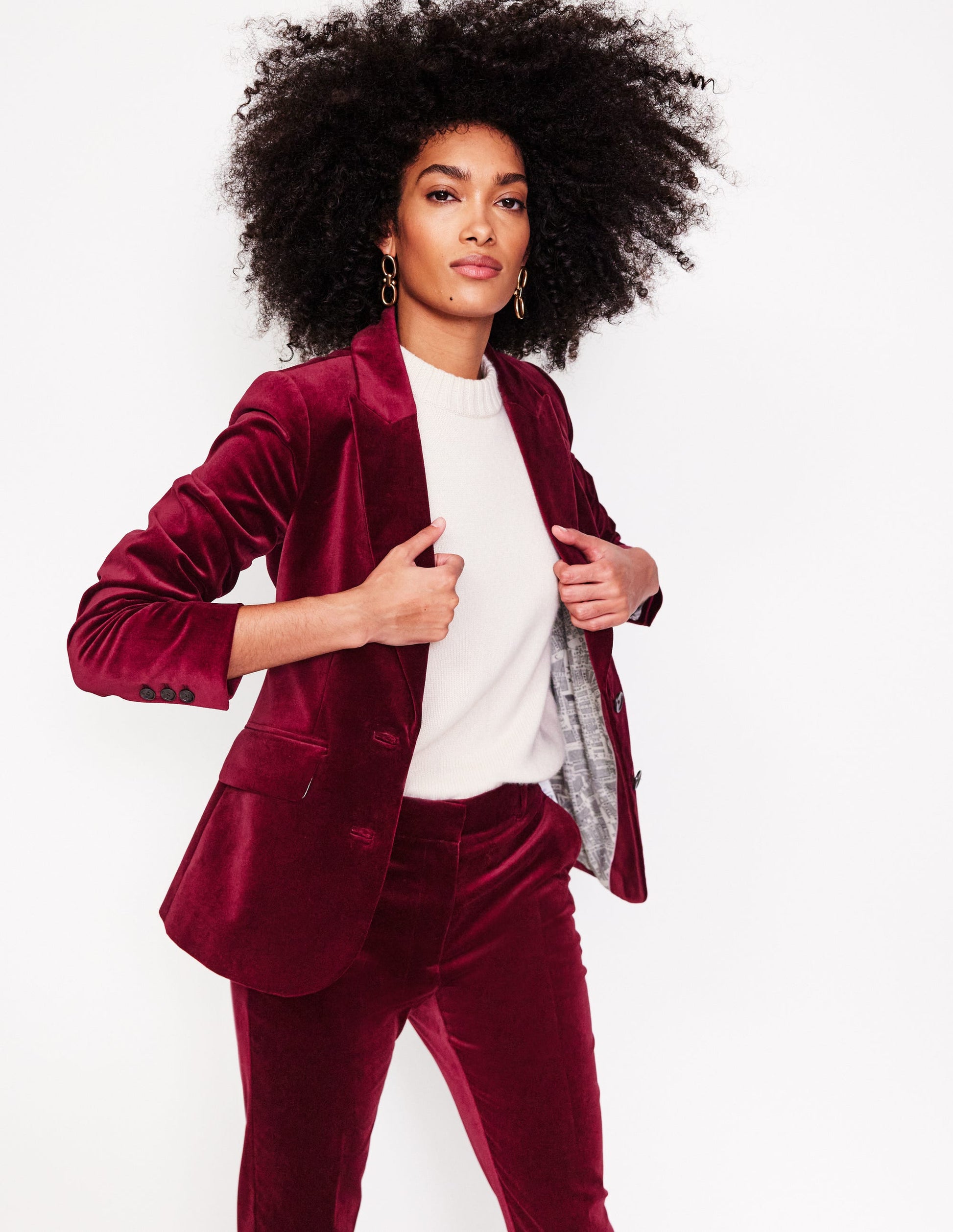 Marylebone Velvet Blazer-Cabernet-1