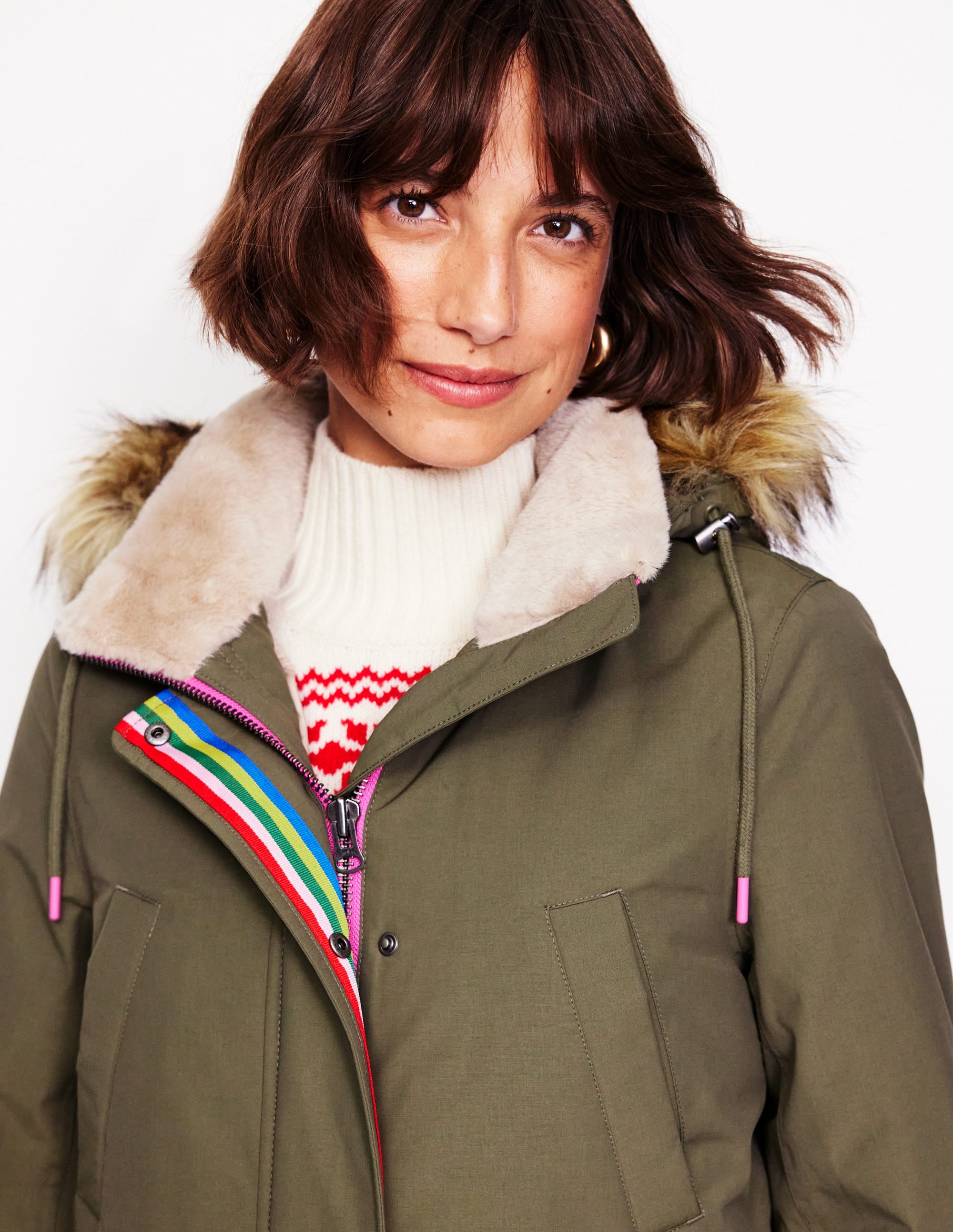 Parka mit Webpelzkapuze-Birds/Snowdrop Sprig - Image 3