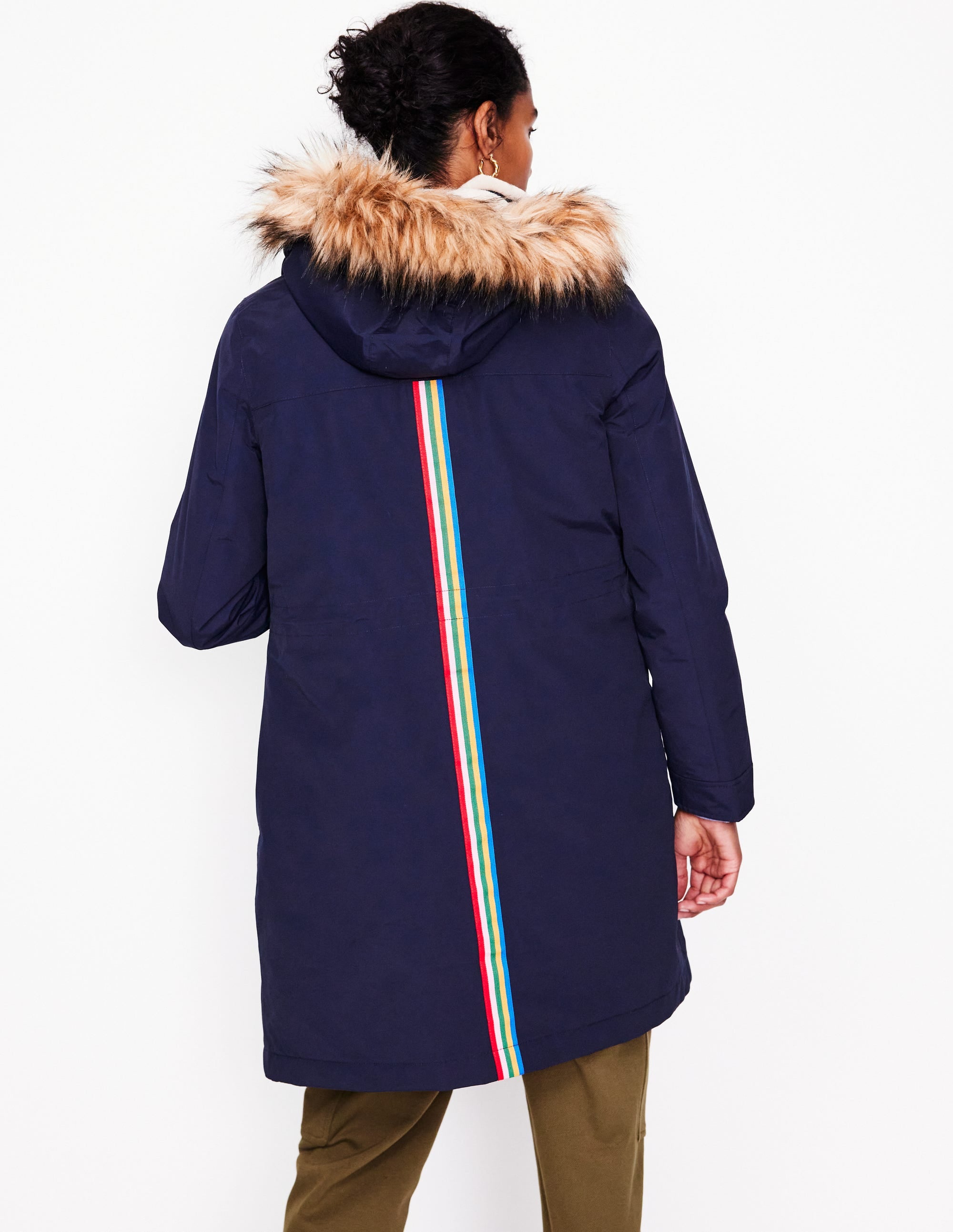 Parka mit Webpelzkapuze-Aqua Marine Marl - Image 3
