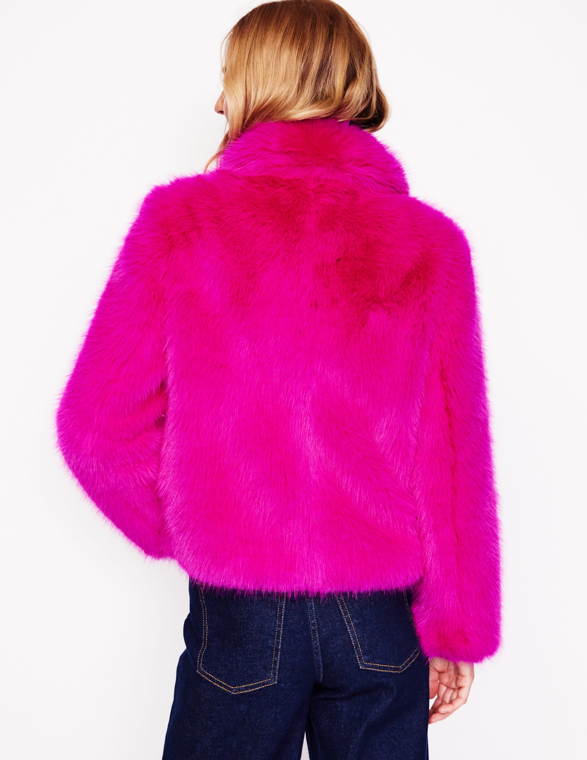Faux-Fur Coat-Pink - Image 3