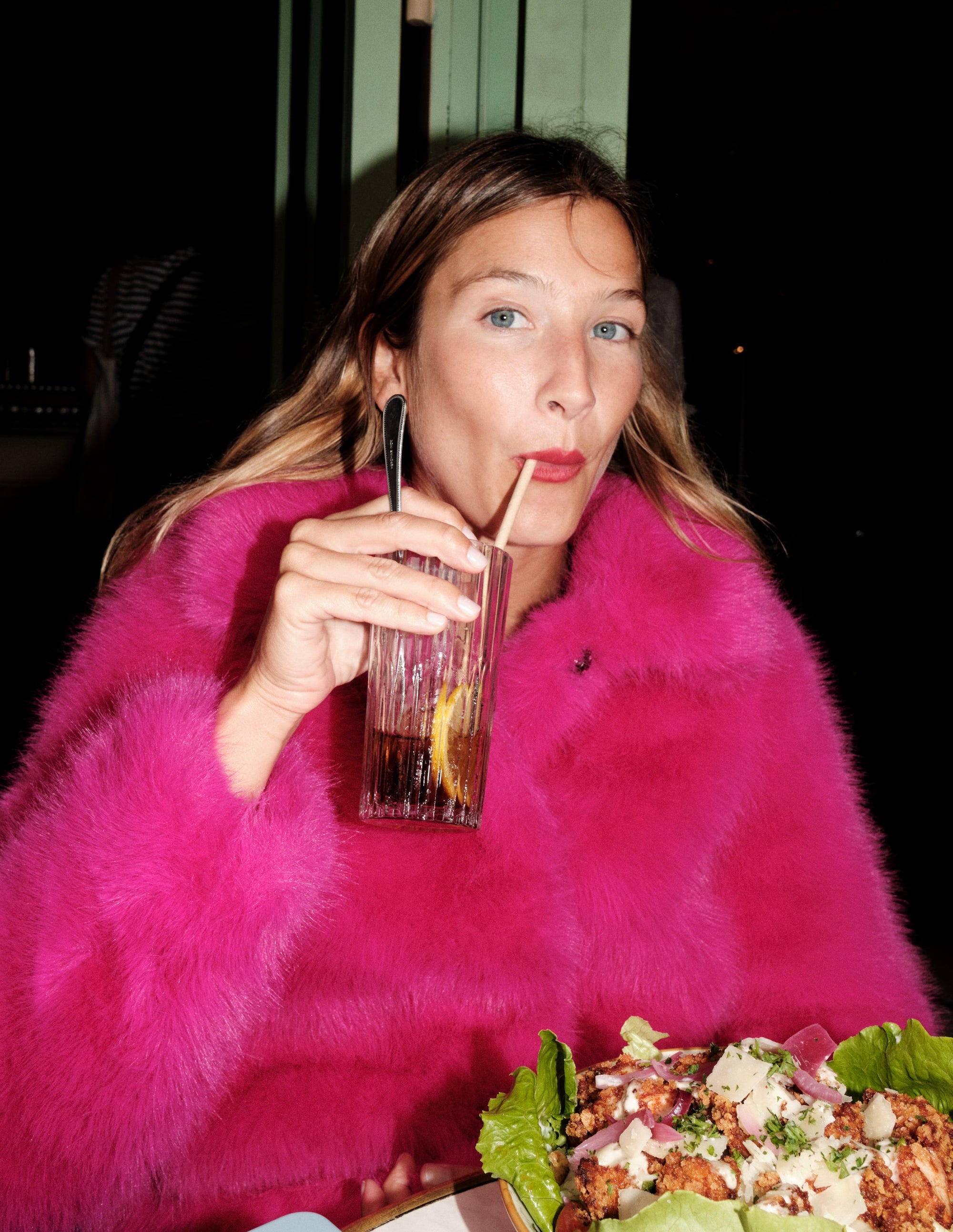 Faux-Fur Coat-Pink - Image 5