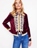 Veste style militaire en velours-Cabernet