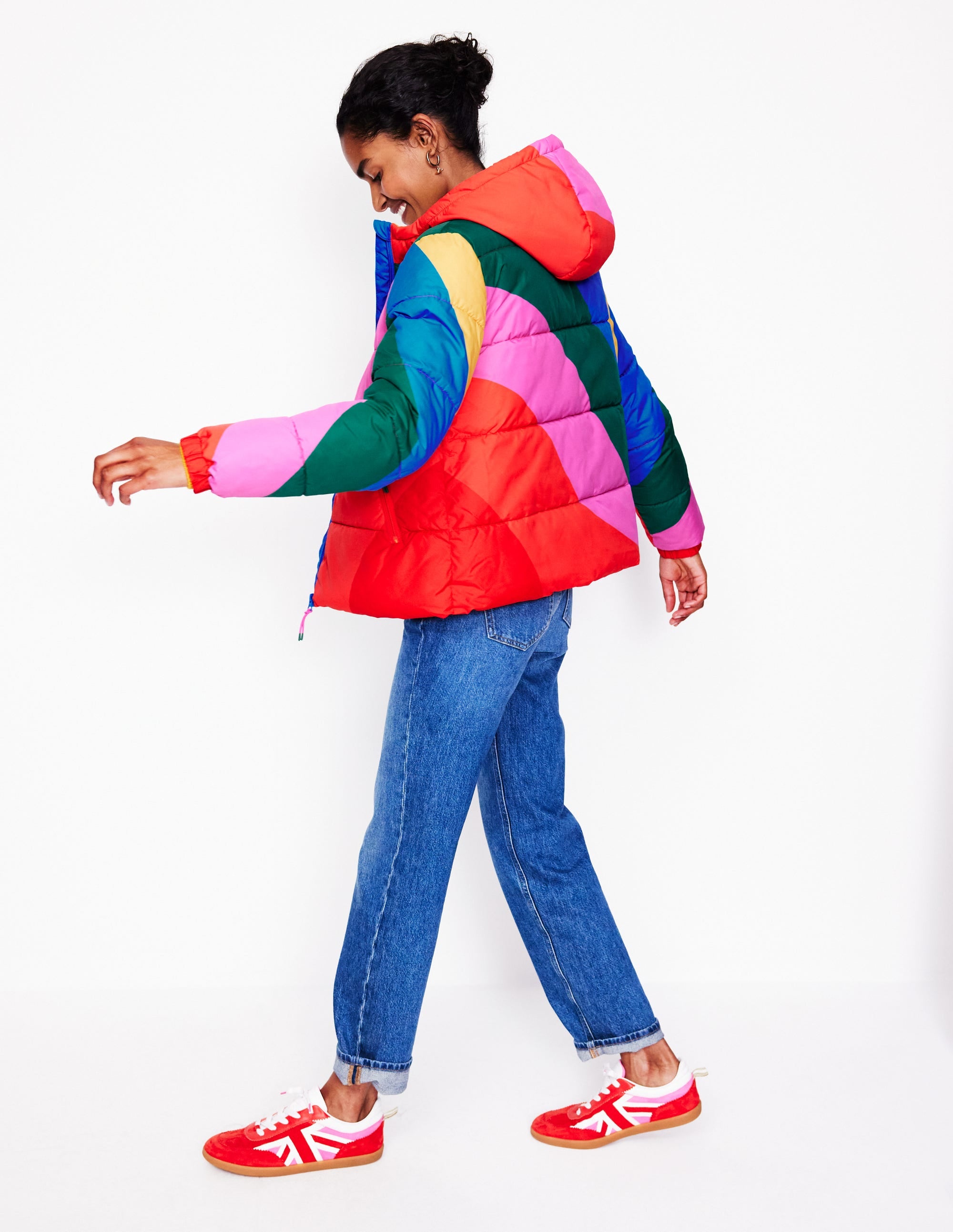 Steppmantel mit Kapuze-Regenbogen - Image 4