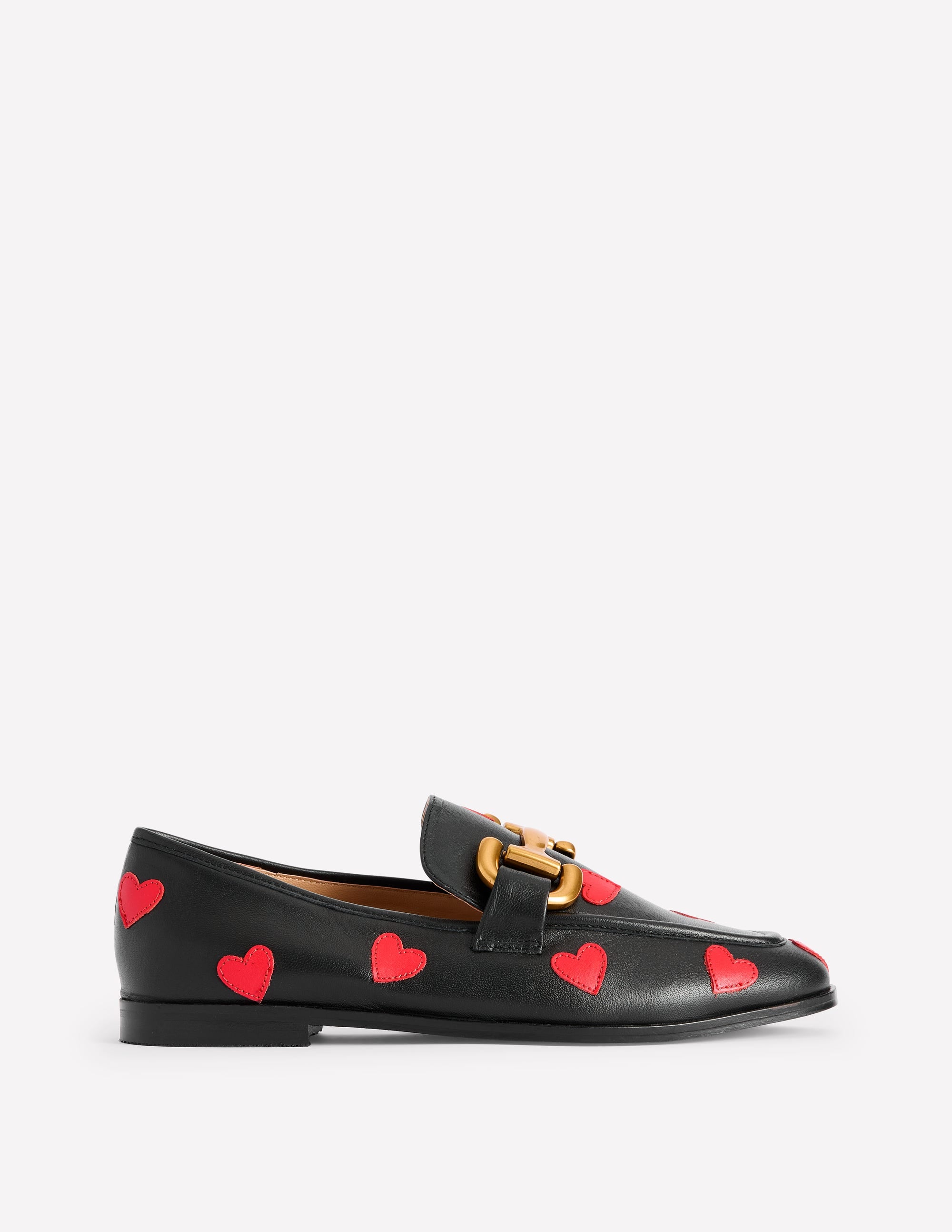 Iris Snaffle Loafers-Black Hearts - Image 1