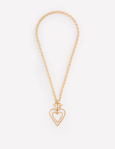 Statement Heart Necklace-Gold