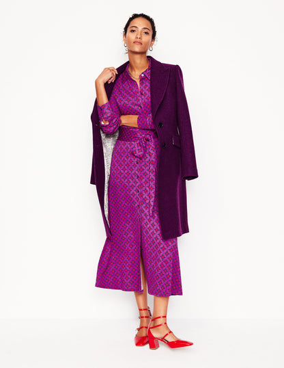 Marcia Jersey Midi Shirt Dress-Regal Purple, Diamond Terrace