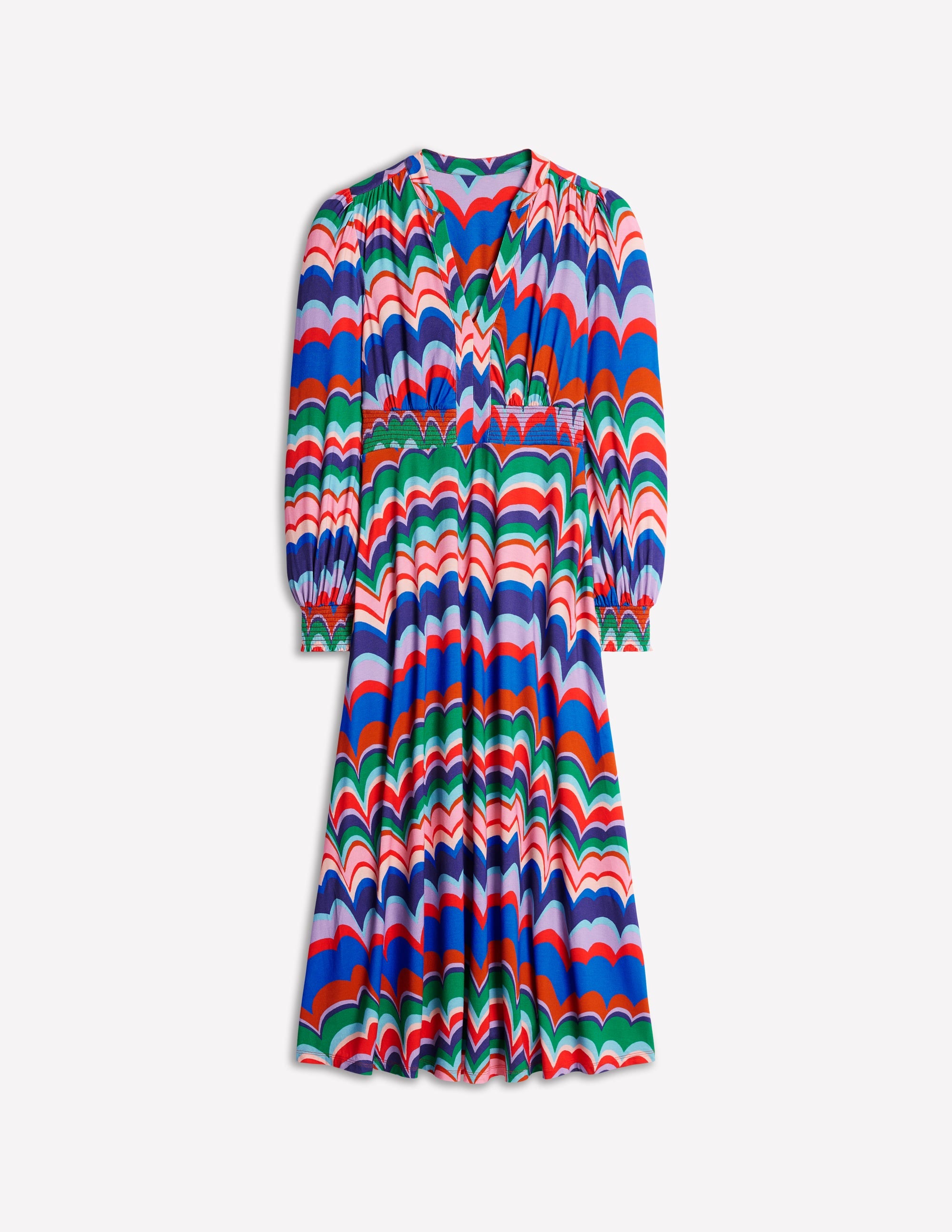 Georgia Jersey Midi Dress-Multi, Abstract Wave - Image 6
