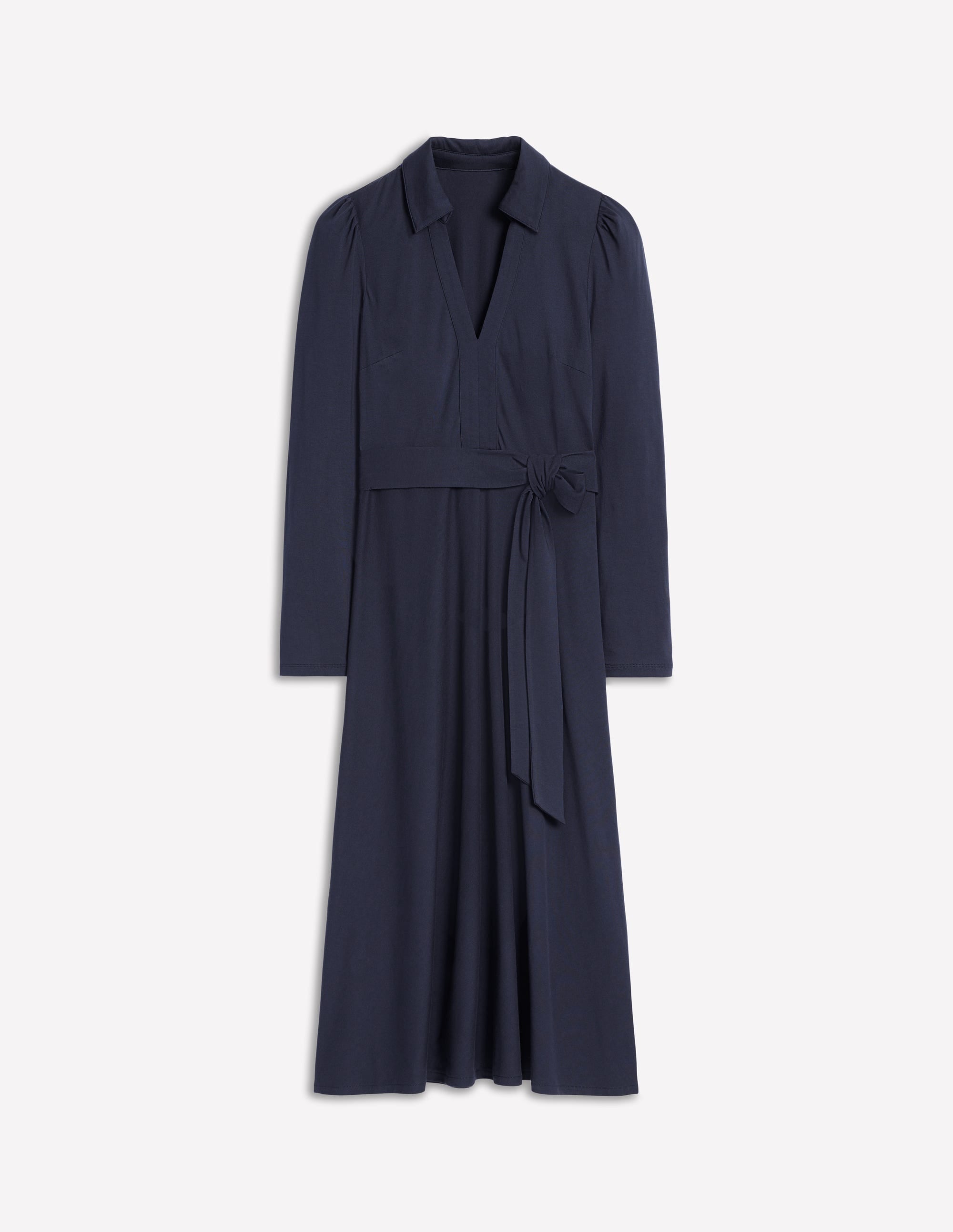 Robe Imogen en jersey à col-Bleu Marine - Image 5
