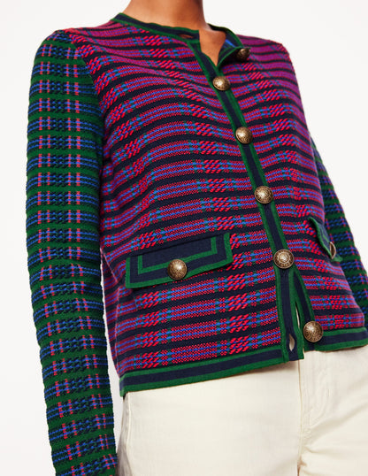 Holly Knitted Jacket-Multi, Check