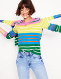 Eva Kaschmirpullover mit Rundhalsausschnitt-Grün, Rosa, Leuchtendes Blau Bunt