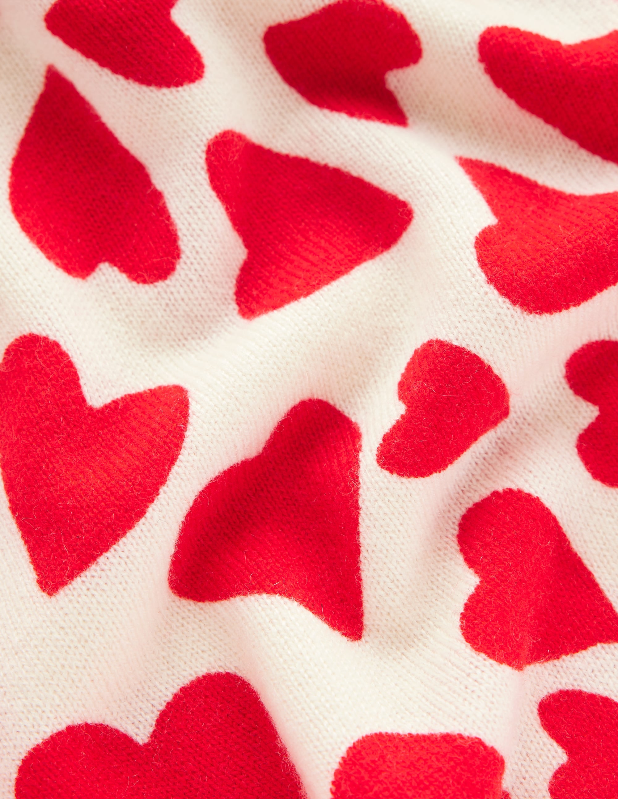 Pull Eva col rond en cachemire-Ivoire, motif Heart Cluster - Image 7