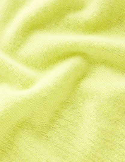 Pull Eva col rond en cachemire-Jaune soda