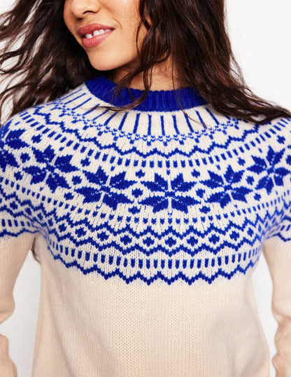 Eleanor Fair-Isle-Pullover-Warmes Elfenbein