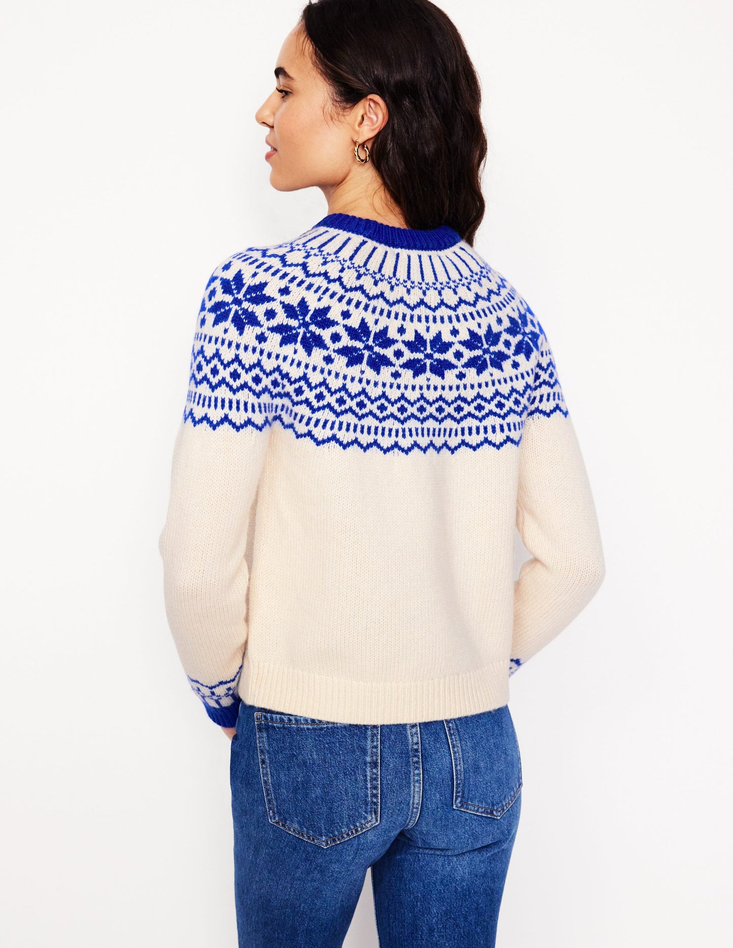 Eleanor Fair-Isle-Pullover-Warmes Elfenbein