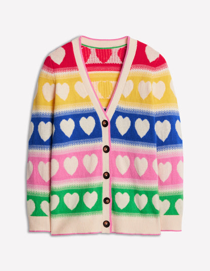 Quinn Boyfriend Cardigan-Multi, Hearts