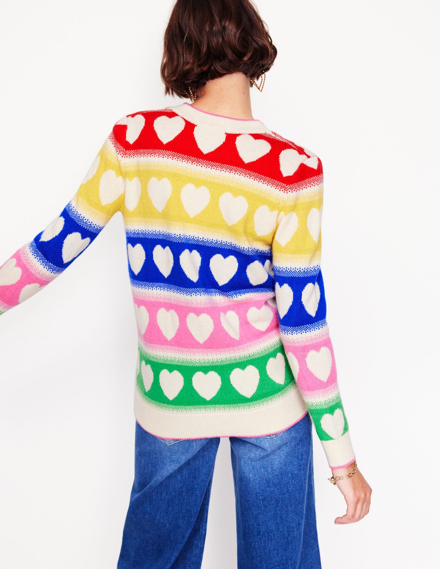 Quinn Boyfriend Cardigan-Multi, Hearts