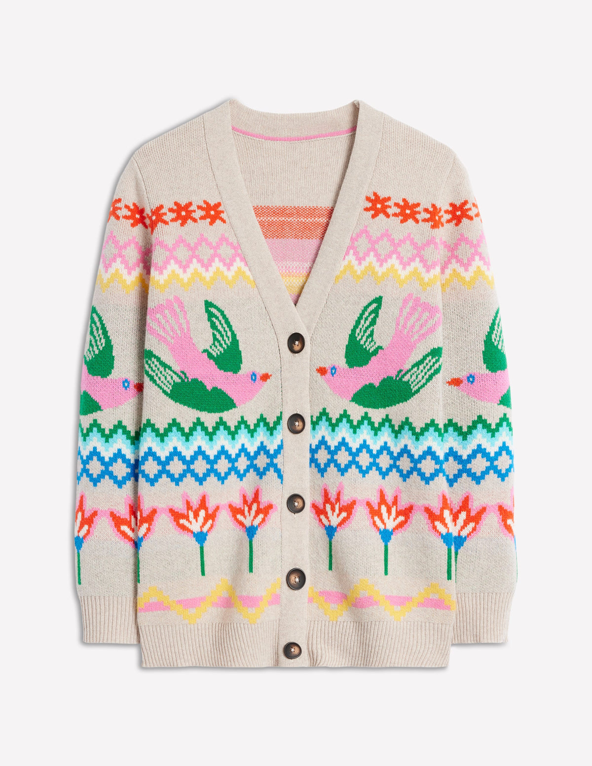 Quinn Strickjacke im Boyfriend-Stil-Hafer eliert, Vögel - Image 6