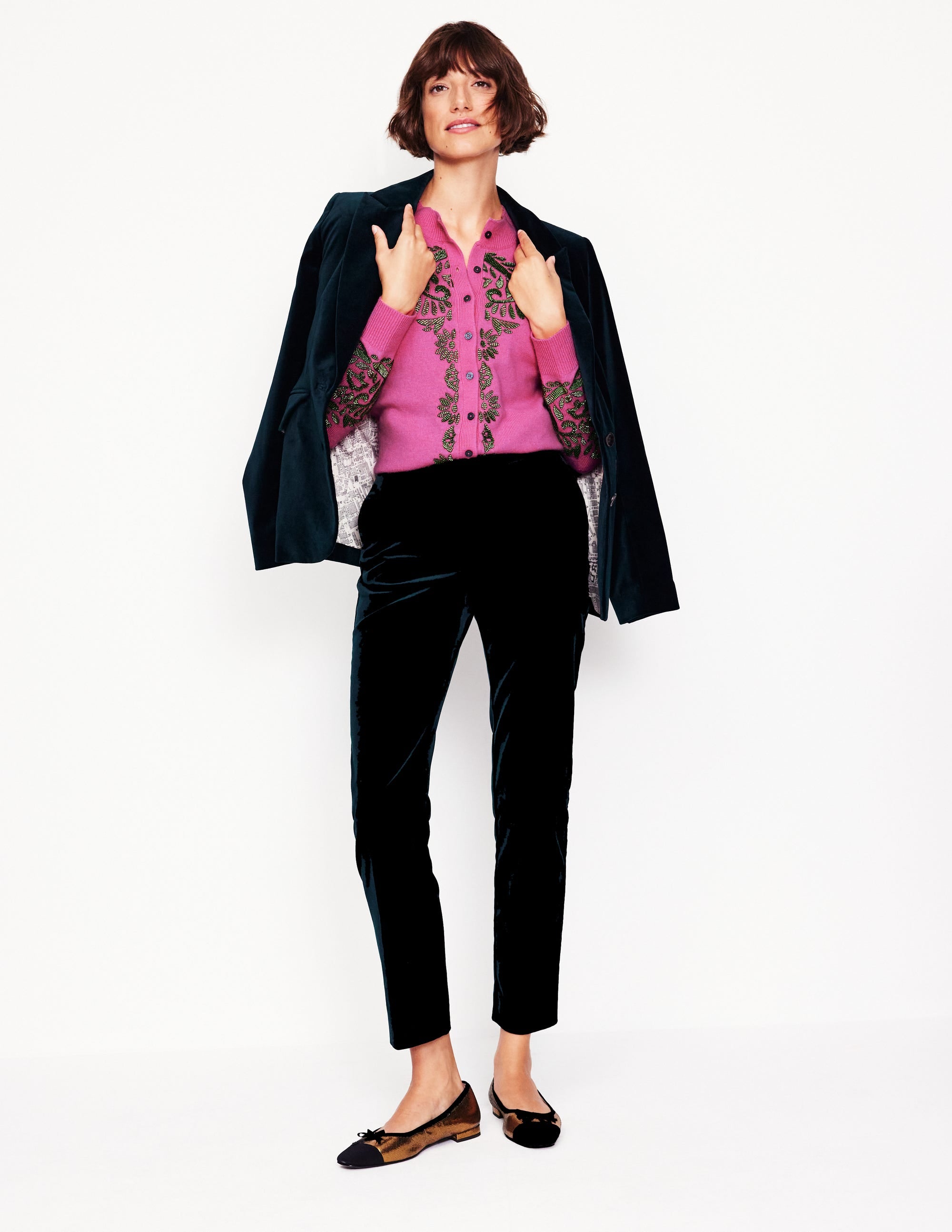 Fenella Verzierte Strickjacke-Pink - Image 4