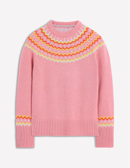 Fair-Isle-Pullover aus Kaschmir-Formica-Rosa