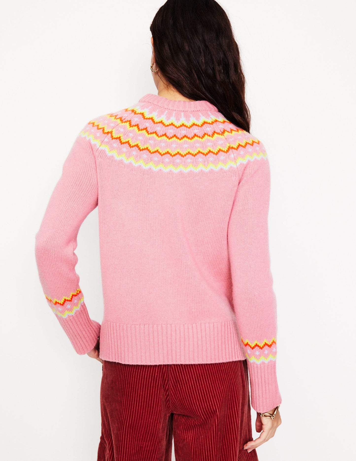 Fair-Isle-Pullover aus Kaschmir-Formica-Rosa