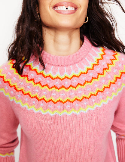 Fair-Isle-Pullover aus Kaschmir-Formica-Rosa