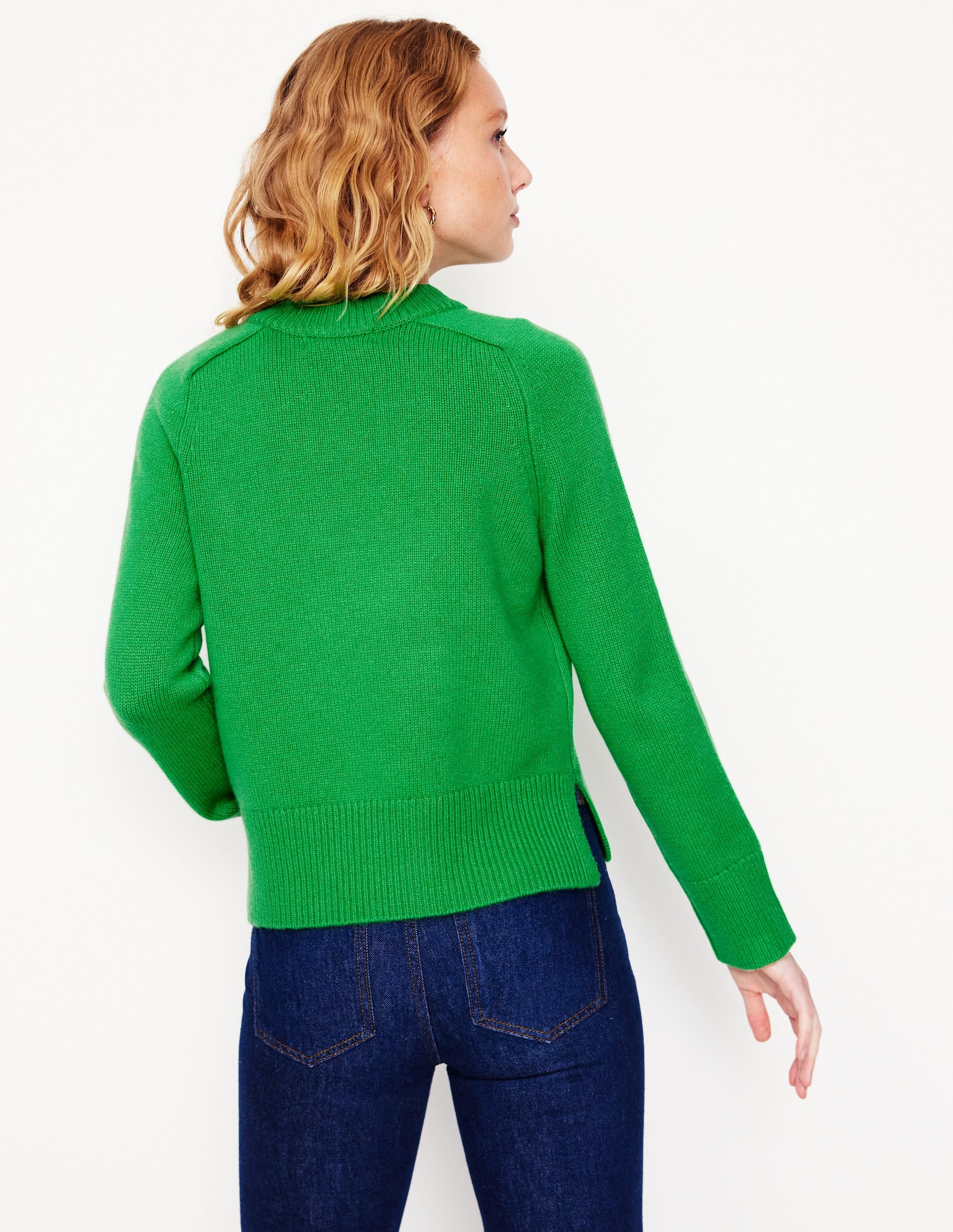 Kaschmirpullover mit weiten Ärmeln-Hellgrün - Image 3