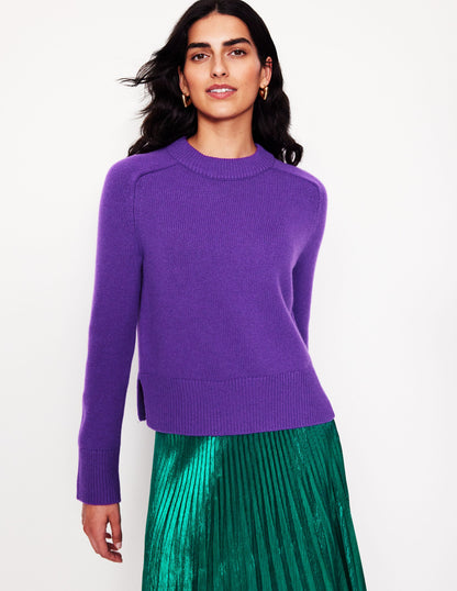 Kaschmirpullover mit weiten Ärmeln-Amethyst-Lila