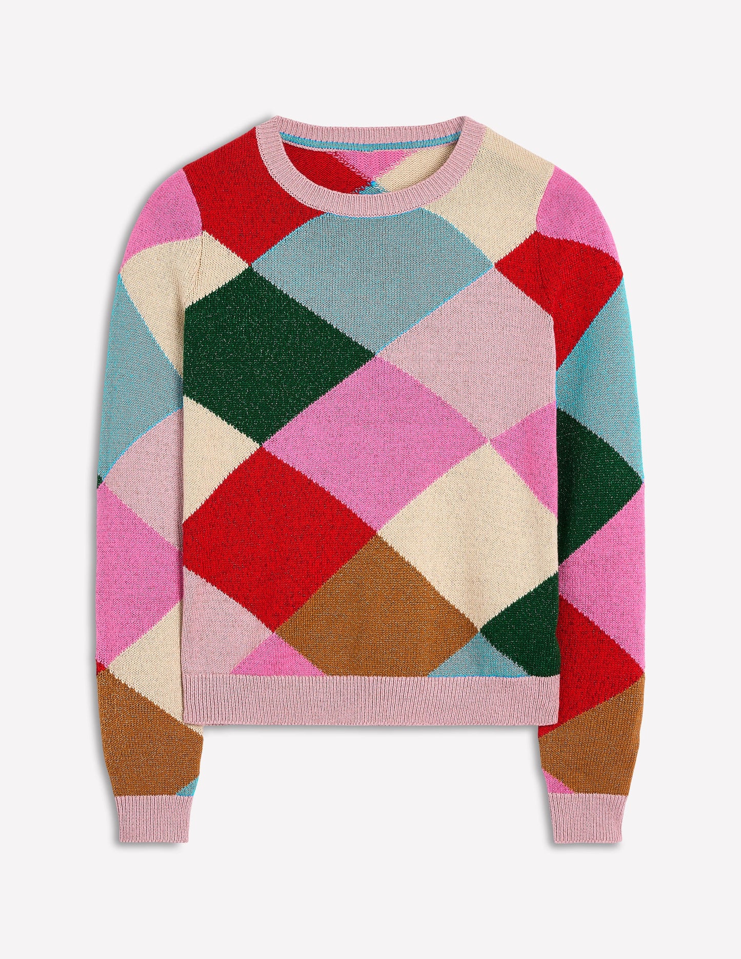 Glitzernder Argyle-Pullover-Bunt Regenbogen, Argyle