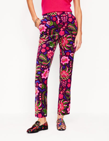 Kew Velvet Trousers-Multi, Blossom Flourish