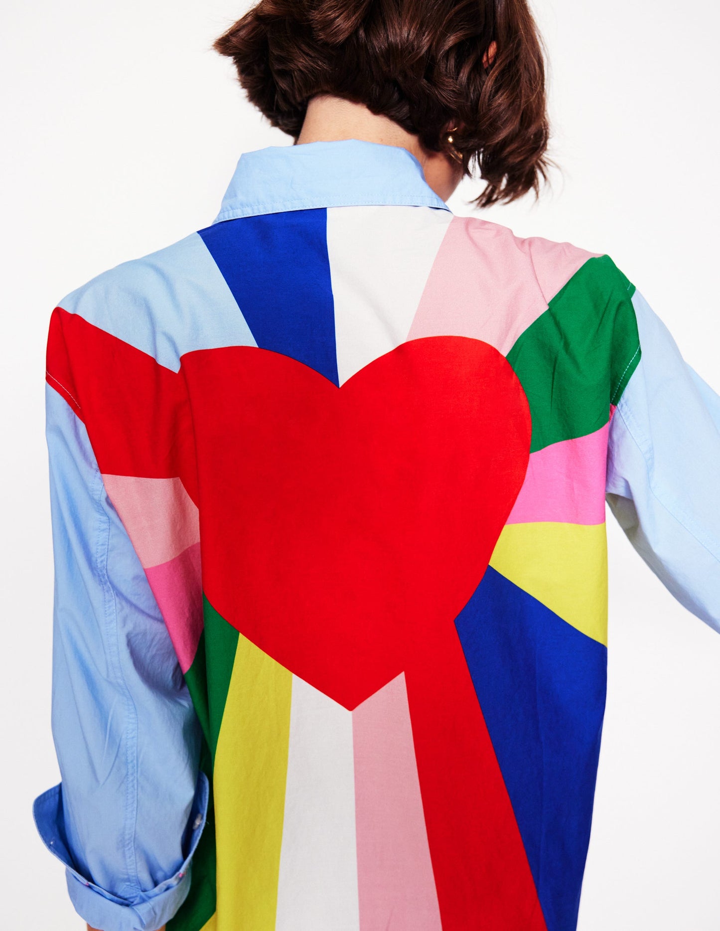 Sadie Relaxed Cotton Shirt-Multi, Heart Spectrum