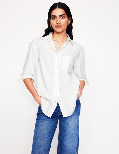 Chemise décontractée Sadie en coton-Blanc Oxford